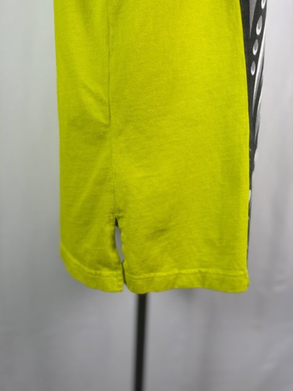Bob Mackie Wearable Art Chartreuse Abstract Tunic Top 100% Cotton M - Picture 7 of 10